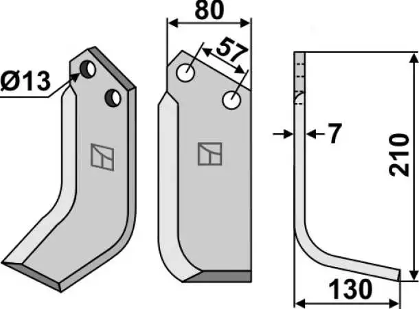 Fräsmesser 210x80mm, rechts